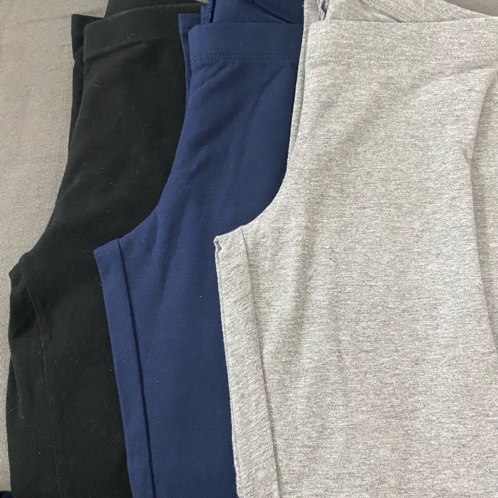 Kids Leggings Set - Black, Blue, and Gray